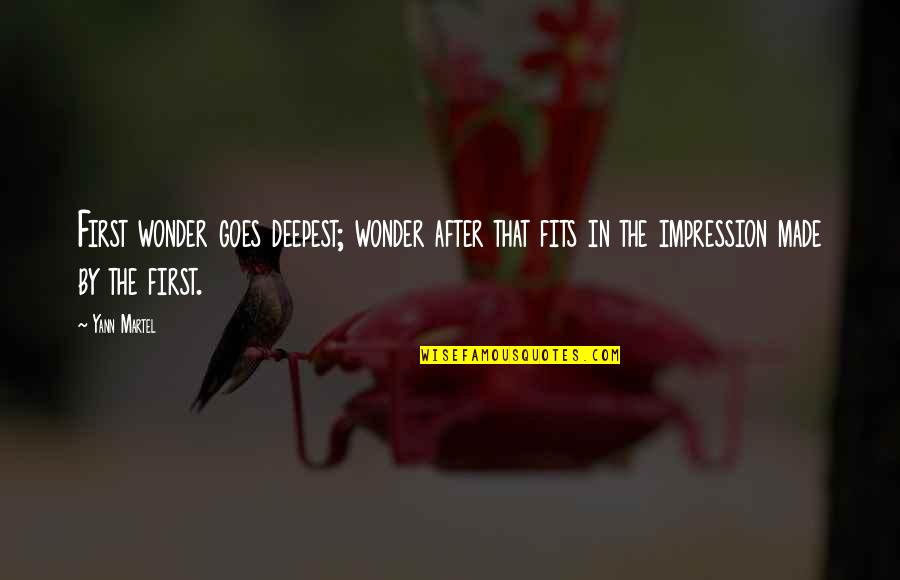Sahinpasic Vahidin Quotes By Yann Martel: First wonder goes deepest; wonder after that fits