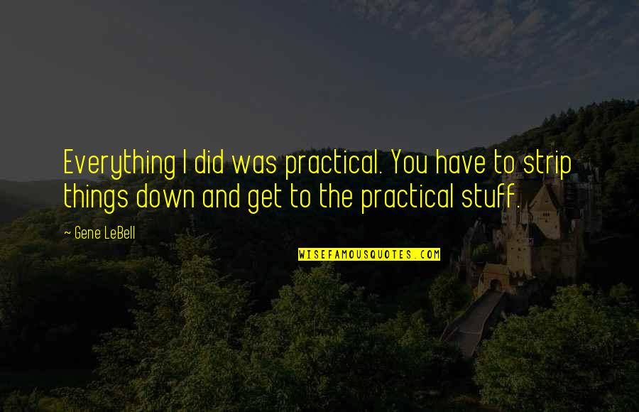 Sahrani Quotes By Gene LeBell: Everything I did was practical. You have to