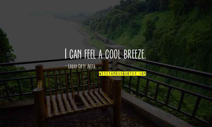Sahsa'a Quotes By Lailah Gifty Akita: I can feel a cool breeze. Sahsa'a Quotes By Lailah Gifty Akita: I can feel a cool breeze.