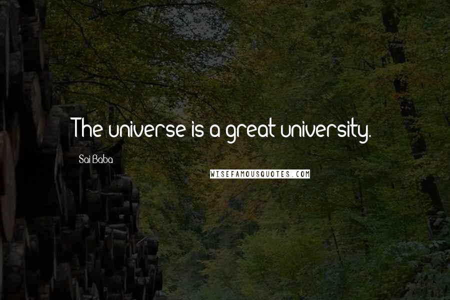 Sai Baba quotes: The universe is a great university.