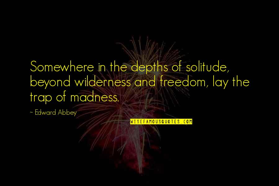 Sai National Quotes By Edward Abbey: Somewhere in the depths of solitude, beyond wilderness Sai National Quotes By Edward Abbey: Somewhere in the depths of solitude, beyond wilderness