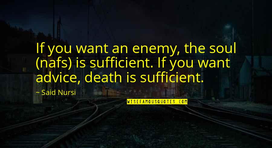 Said I Nursi Quotes By Said Nursi: If you want an enemy, the soul (nafs)