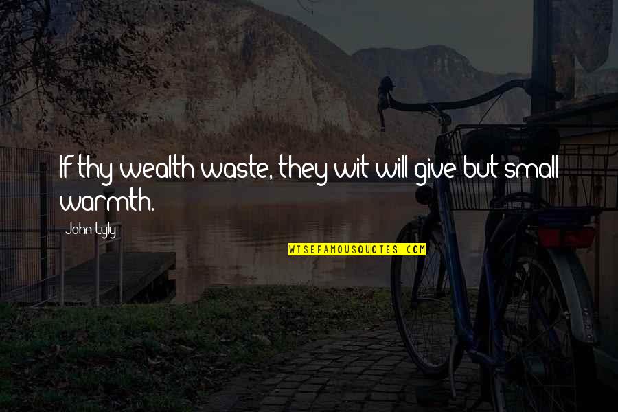 Saifullah Mansur Quotes By John Lyly: If thy wealth waste, they wit will give