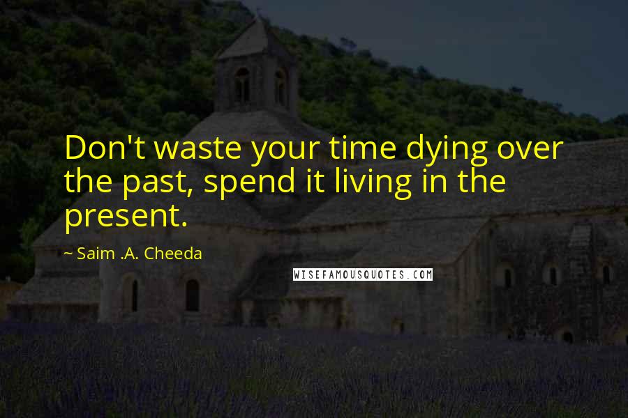 Saim .A. Cheeda quotes: Don't waste your time dying over the past, spend it living in the present.