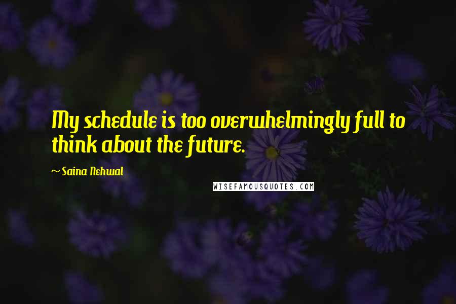 Saina Nehwal quotes: My schedule is too overwhelmingly full to think about the future.