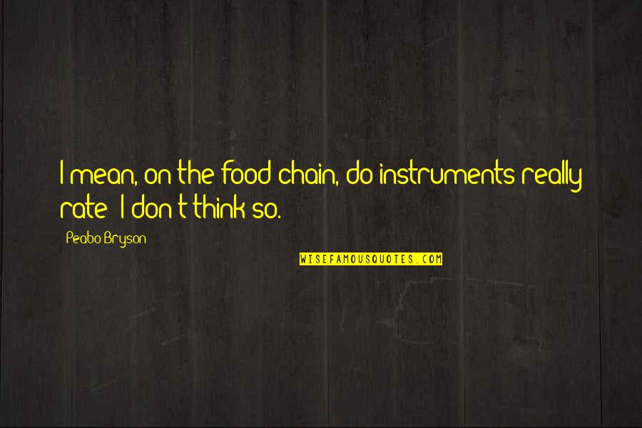 Sainabou Cham Quotes By Peabo Bryson: I mean, on the food chain, do instruments