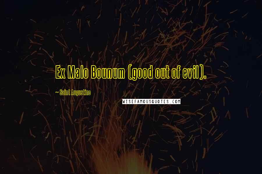 Saint Augustine quotes: Ex Malo Bounum (good out of evil).