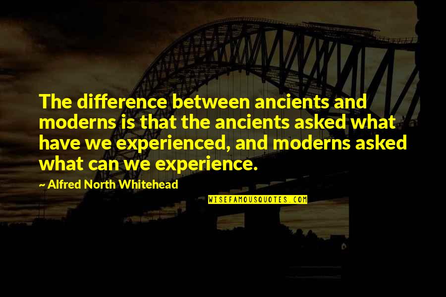 Saint Cosmas And Damian Quotes By Alfred North Whitehead: The difference between ancients and moderns is that