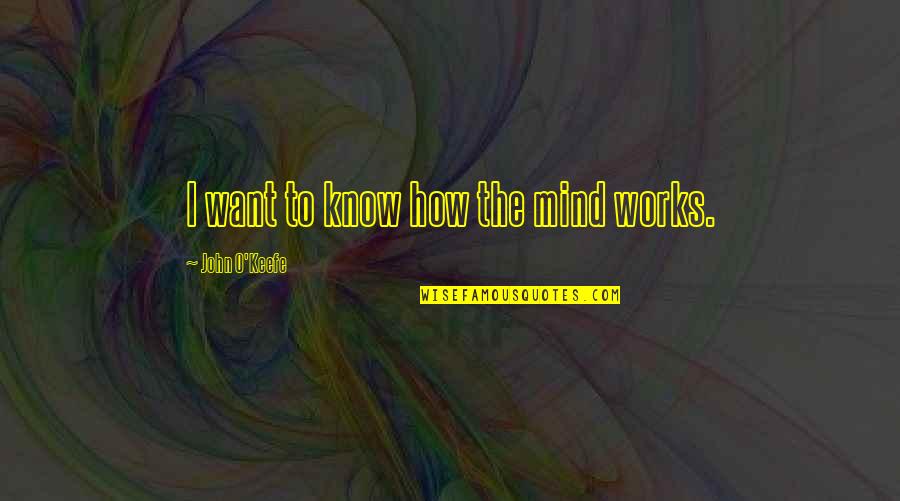 Saint Faustina Kowalska Quotes By John O'Keefe: I want to know how the mind works.