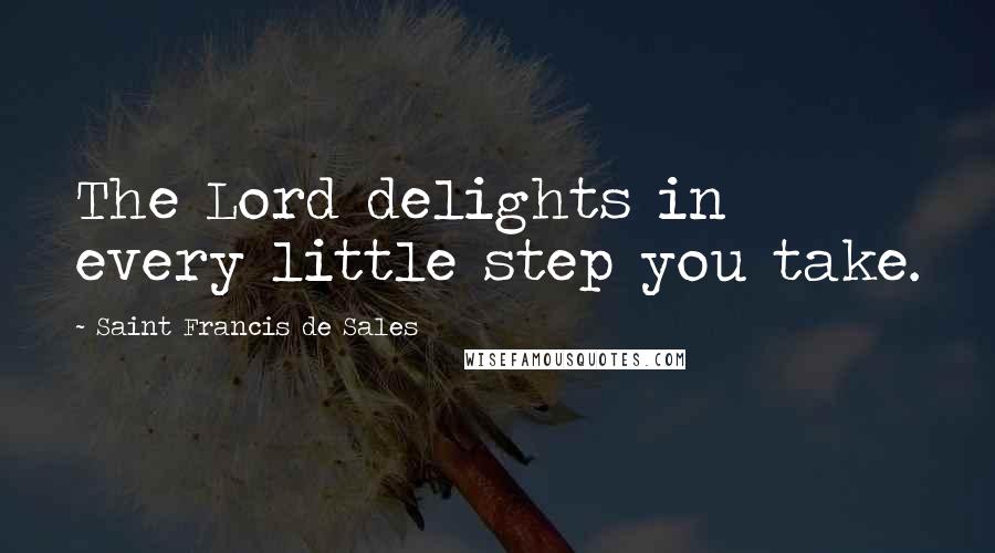 Saint Francis De Sales quotes: The Lord delights in every little step you take.