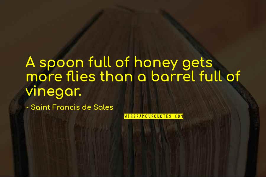 Saint Francis Quotes By Saint Francis De Sales: A spoon full of honey gets more flies