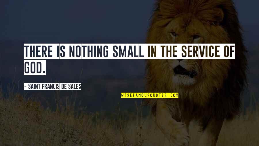 Saint Francis Quotes By Saint Francis De Sales: There is nothing small in the service of