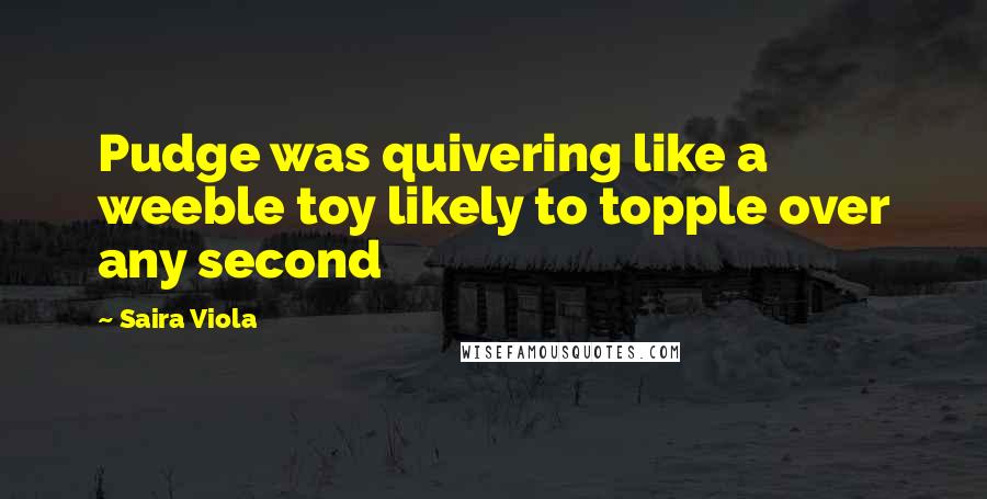 Saira Viola quotes: Pudge was quivering like a weeble toy likely to topple over any second