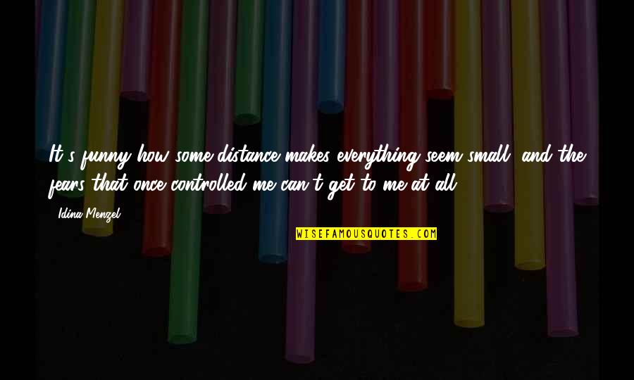Sairin Dedigi Gibi Quotes By Idina Menzel: It's funny how some distance makes everything seem