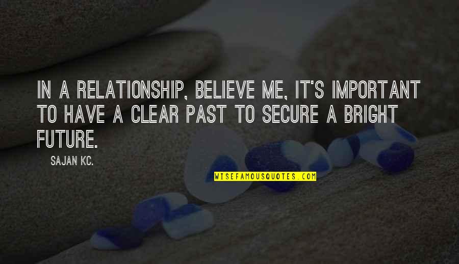 Sajan Quotes By Sajan Kc.: In a relationship, believe me, it's important to