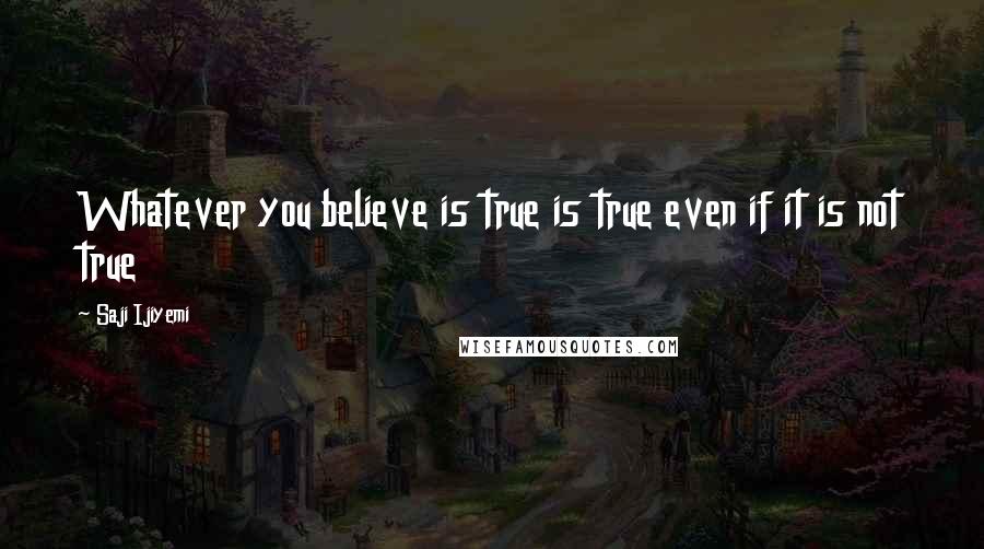 Saji Ijiyemi quotes: Whatever you believe is true is true even if it is not true