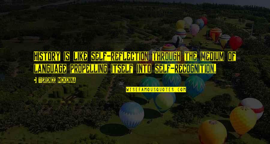 Sajino Quotes By Terence McKenna: History is like self-reflection through the medium of
