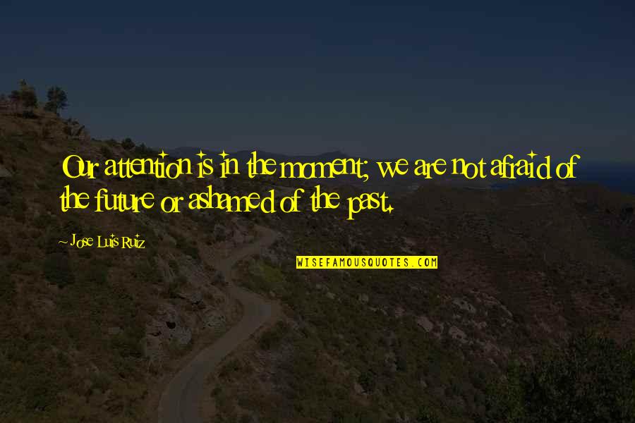Sajor48 Quotes By Jose Luis Ruiz: Our attention is in the moment; we are Sajor48 Quotes By Jose Luis Ruiz: Our attention is in the moment; we are