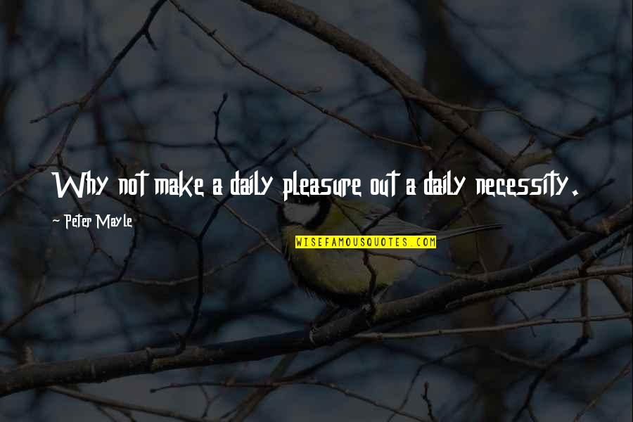Sakaye Yoshida Quotes By Peter Mayle: Why not make a daily pleasure out a