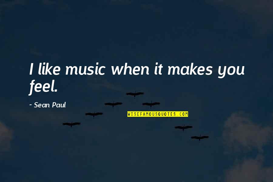 Sakhai Gauguin Quotes By Sean Paul: I like music when it makes you feel.