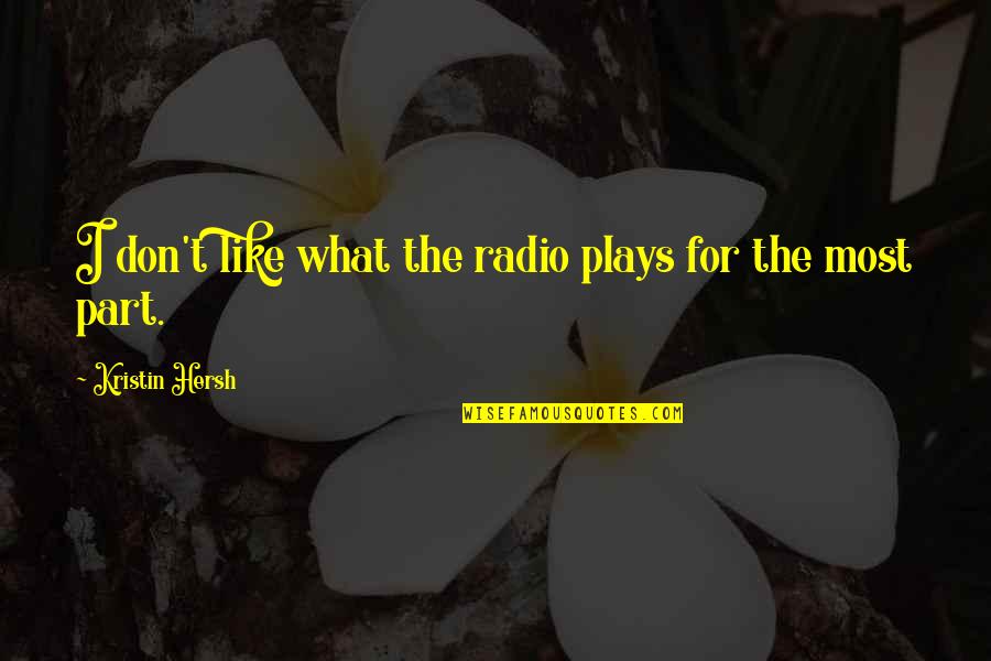 Sakit Kepala Quotes By Kristin Hersh: I don't like what the radio plays for Sakit Kepala Quotes By Kristin Hersh: I don't like what the radio plays for