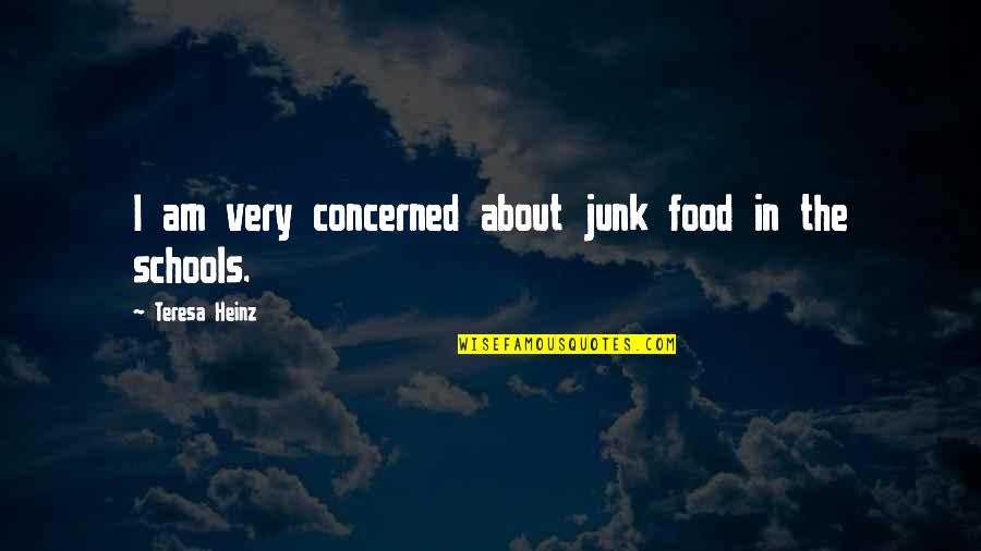 Sakyamuni Meditation Quotes By Teresa Heinz: I am very concerned about junk food in