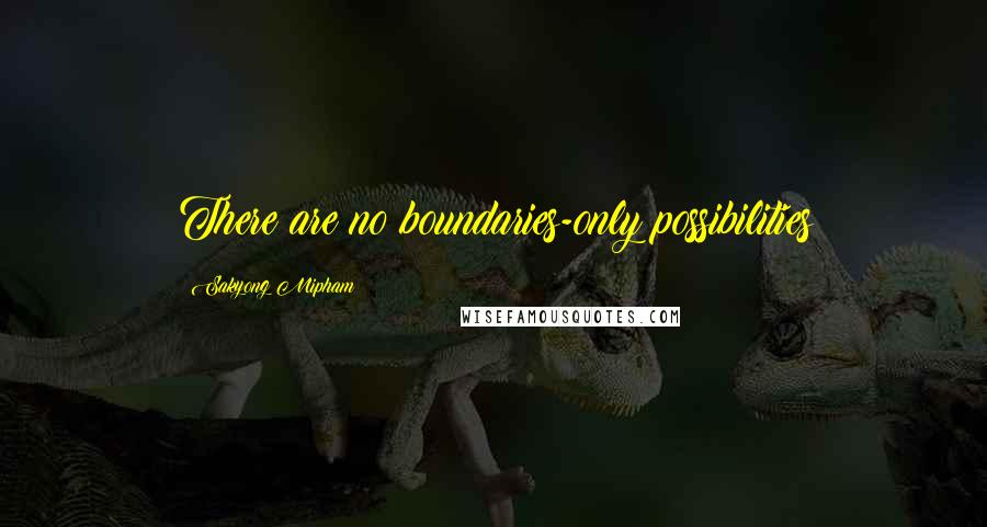 Sakyong Mipham quotes: There are no boundaries-only possibilities