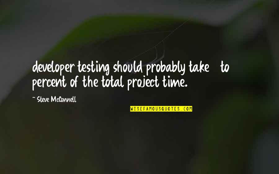 Sal Thornhill Quotes By Steve McConnell: developer testing should probably take 8 to 25