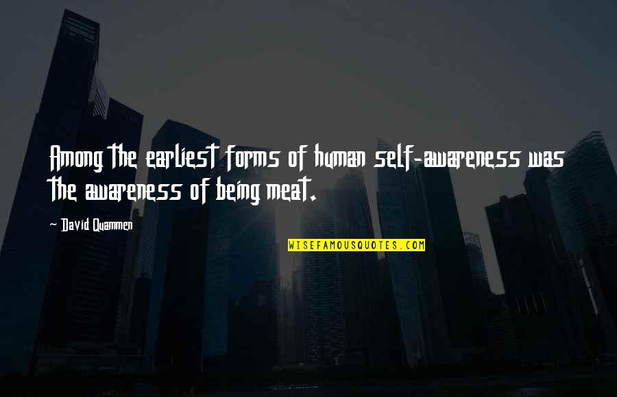 Salacity Synonyms Quotes By David Quammen: Among the earliest forms of human self-awareness was