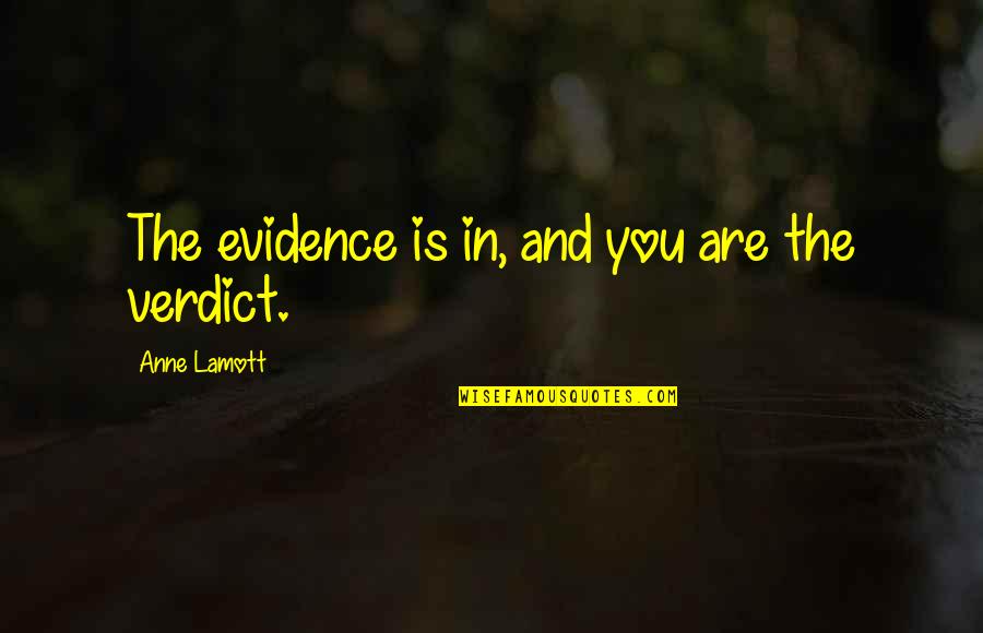 Saladini Pilastri Quotes By Anne Lamott: The evidence is in, and you are the