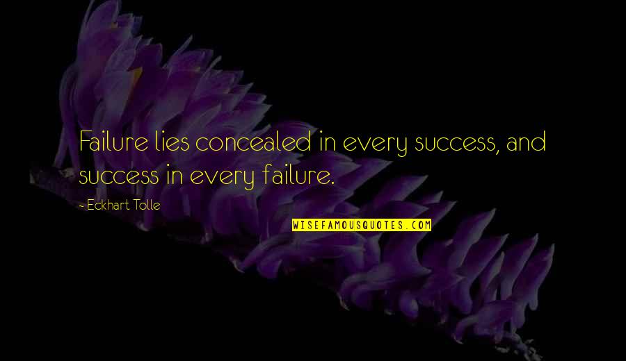 Salaf As Saalih Quotes By Eckhart Tolle: Failure lies concealed in every success, and success