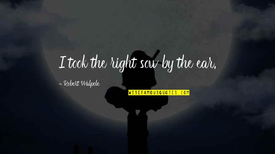 Salafists Quotes By Robert Walpole: I took the right sow by the ear. Salafists Quotes By Robert Walpole: I took the right sow by the ear.