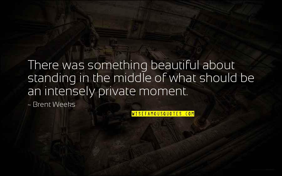 Salam Cinta Quotes By Brent Weeks: There was something beautiful about standing in the