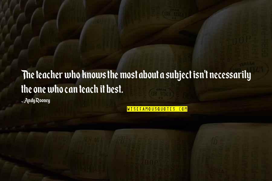 Salamano The Stranger Quotes By Andy Rooney: The teacher who knows the most about a Salamano The Stranger Quotes By Andy Rooney: The teacher who knows the most about a