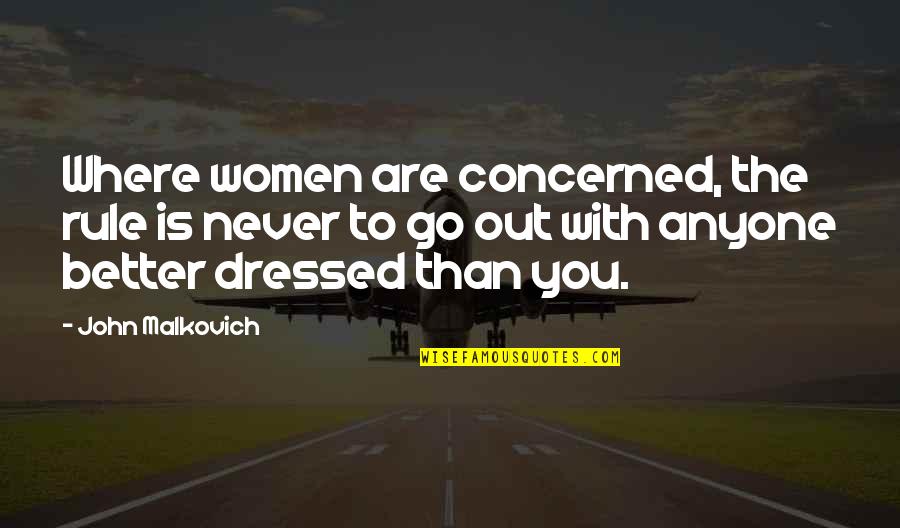Salansky Obituary Quotes By John Malkovich: Where women are concerned, the rule is never