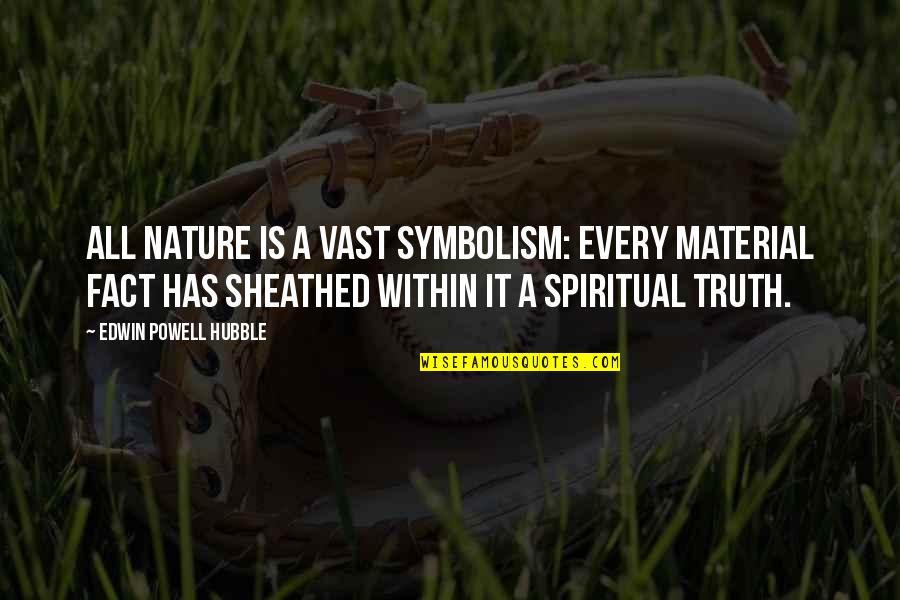 Salaria Kea Quotes By Edwin Powell Hubble: All nature is a vast symbolism: Every material