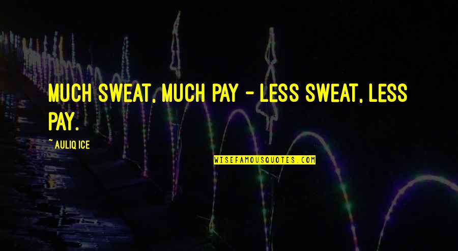 Salary Payment Quotes By Auliq Ice: Much sweat, much pay - Less sweat, less