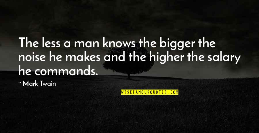 Salary Quotes By Mark Twain: The less a man knows the bigger the