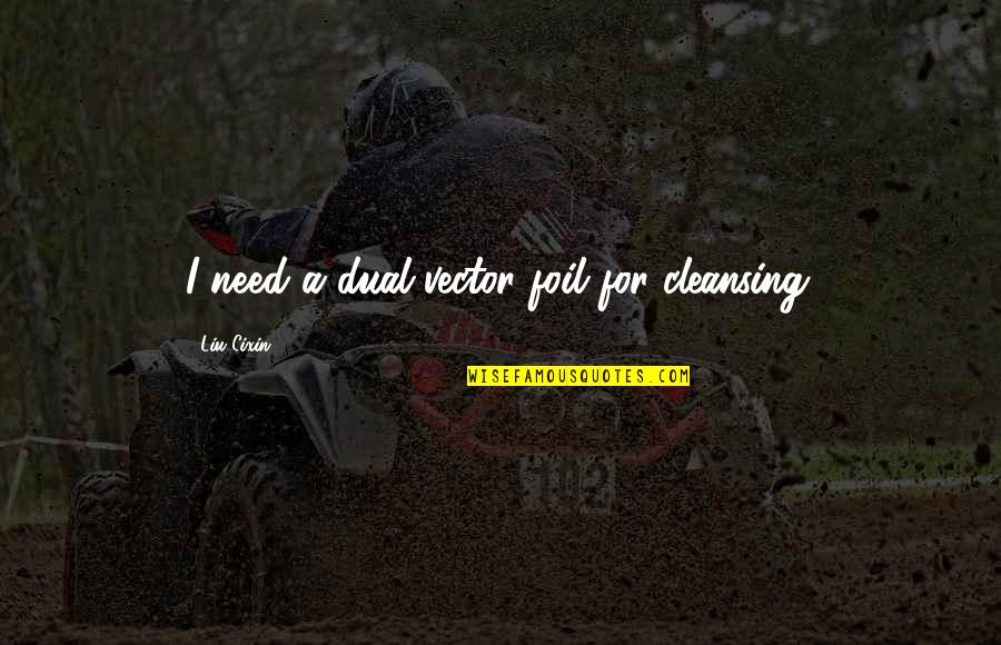 Saleman Quotes By Liu Cixin: I need a dual-vector foil for cleansing. Saleman Quotes By Liu Cixin: I need a dual-vector foil for cleansing.