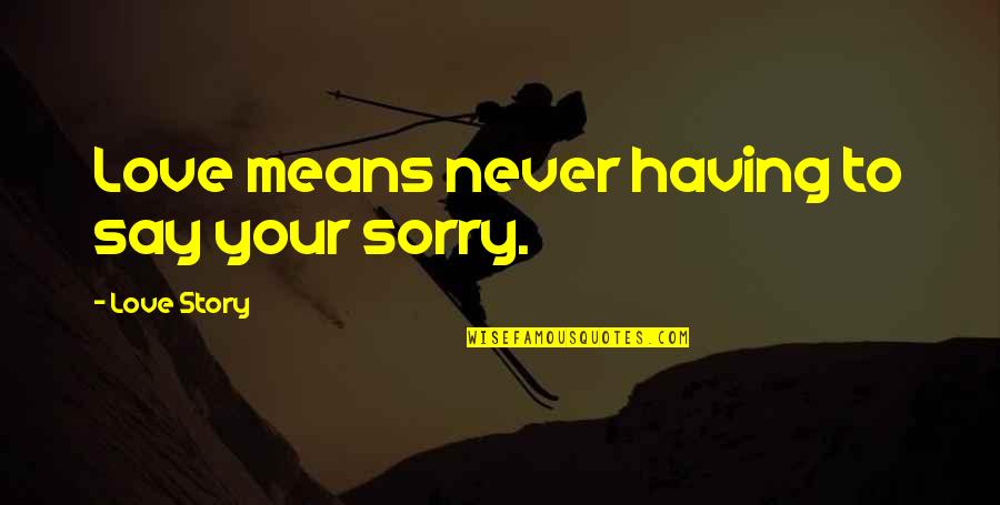 Salerious Quotes By Love Story: Love means never having to say your sorry.
