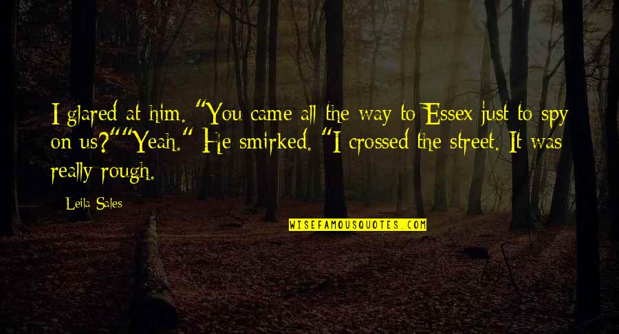Sales Funny Quotes By Leila Sales: I glared at him. "You came all the