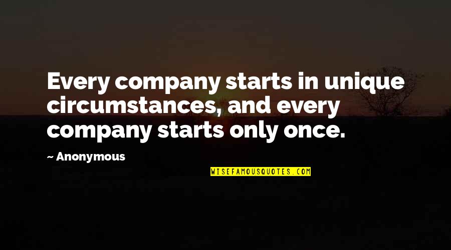 Sales Meeting Inspirational Quotes By Anonymous: Every company starts in unique circumstances, and every