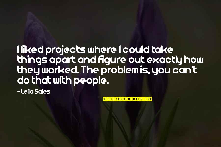 Sales People Quotes By Leila Sales: I liked projects where I could take things