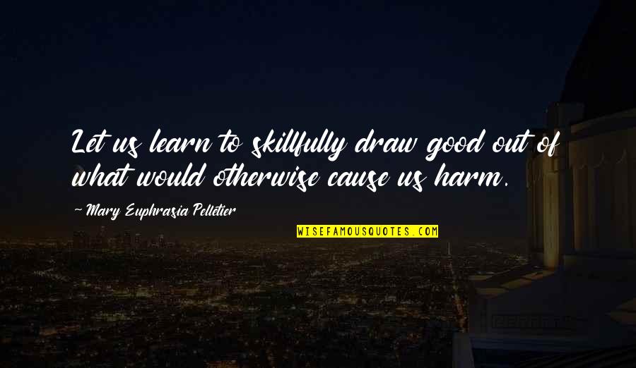 Sales Promo Quotes By Mary Euphrasia Pelletier: Let us learn to skillfully draw good out