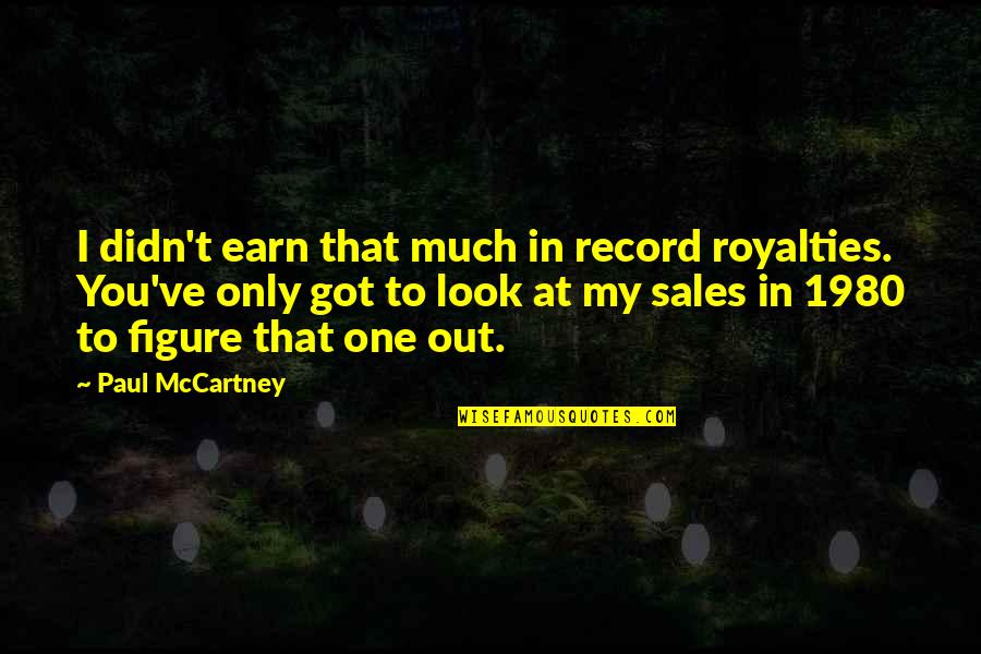 Sales Record Quotes By Paul McCartney: I didn't earn that much in record royalties.