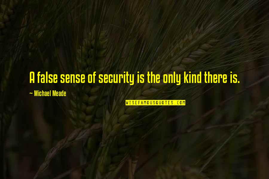 Sales Tactics Quotes By Michael Meade: A false sense of security is the only