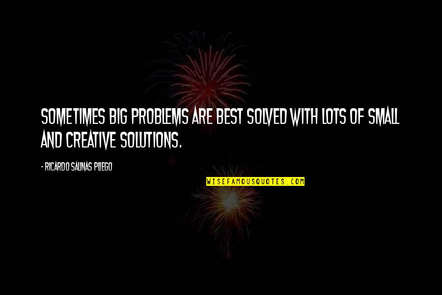 Salinas Quotes By Ricardo Salinas Pliego: Sometimes big problems are best solved with lots Salinas Quotes By Ricardo Salinas Pliego: Sometimes big problems are best solved with lots