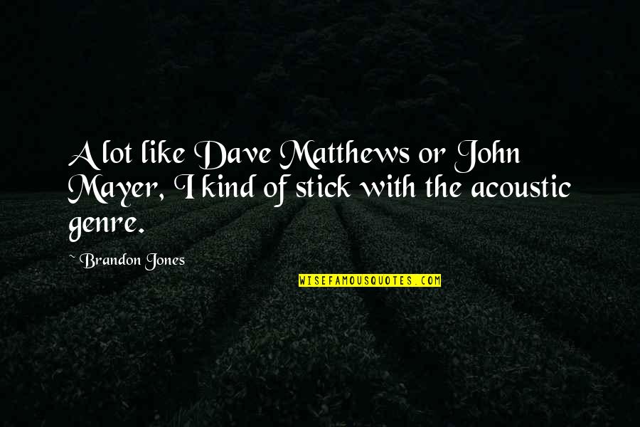 Salinexor Quotes By Brandon Jones: A lot like Dave Matthews or John Mayer,