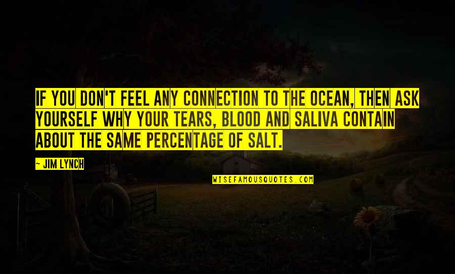 Saliva Quotes By Jim Lynch: If you don't feel any connection to the
