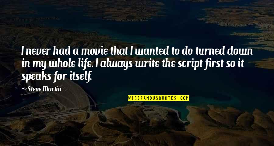 Sallah Greetings Quotes By Steve Martin: I never had a movie that I wanted Sallah Greetings Quotes By Steve Martin: I never had a movie that I wanted